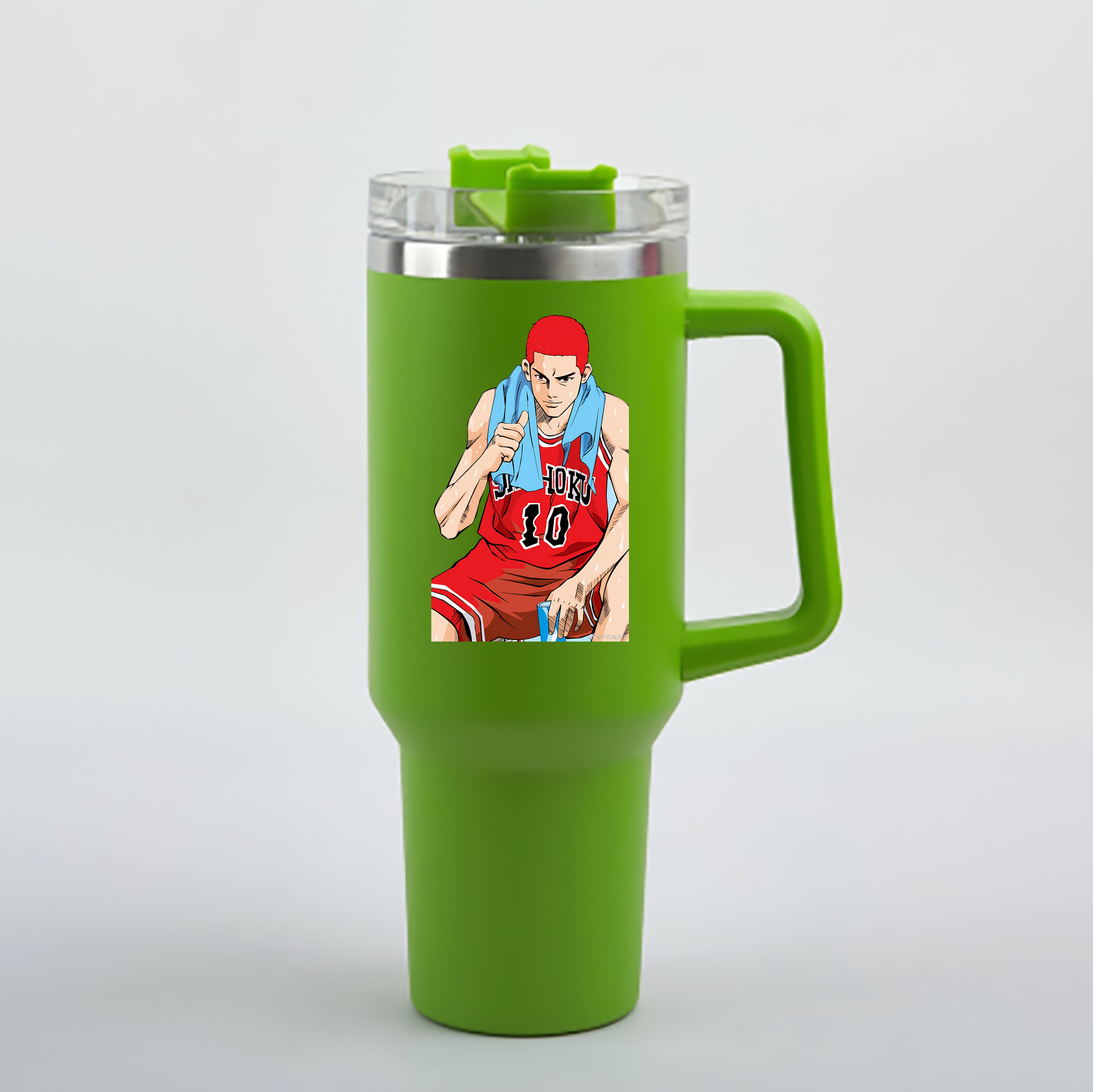 （画像用） SLAM DUNK／スラムダンク 1200mL車用タンブラー - クリスタルステッカー（プラスチックストロー付き）